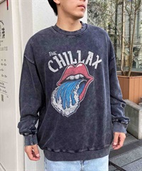 CHILLAX/チラックス メンズ スウェットトレーナー バンドTEE オーバーサイズ 234OO1TR093CL(BLK-2-M)