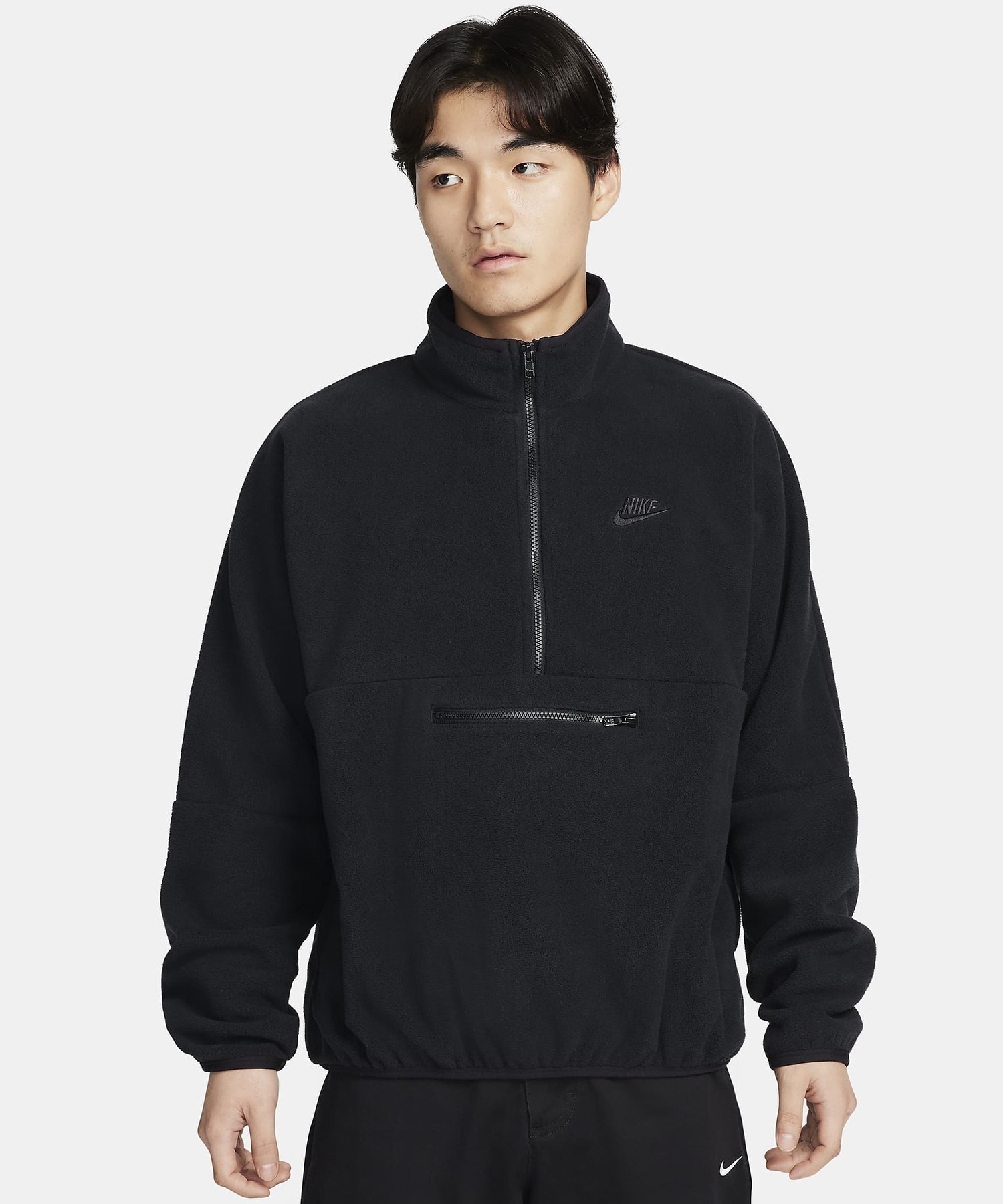 NIKE/ナイキ クラブ フリース+ メンズ 1/2ジップ フリース トップ ハーフジップ ブラック DX0526-010(010-M)