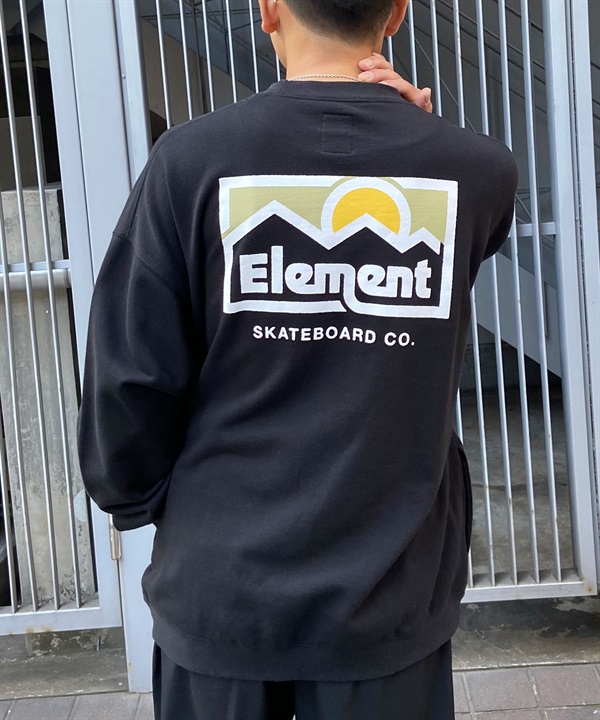 ELEMENT エレメント メンズ トレーナー クルーネック スウェット バックプリント サイドポケット 裏毛 BE021-006