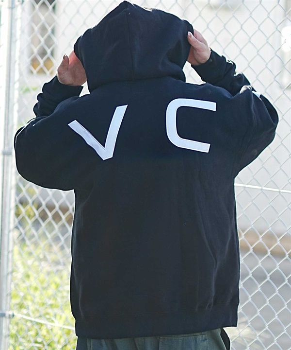 【クーポン対象】RVCA/ルーカ メンズ プルオーバーパーカー バックプリント ルーズシルエット BD042-158