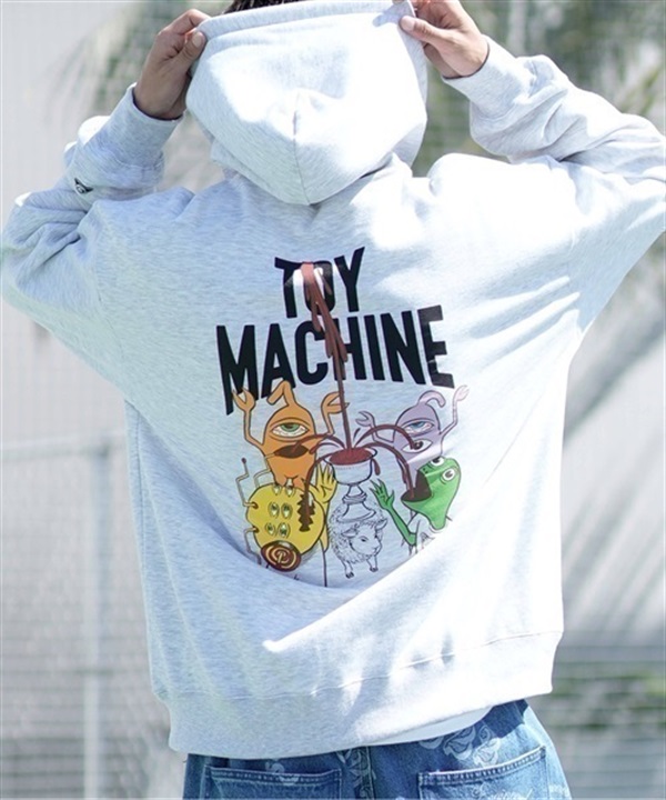 【ムラサキスポーツ限定】TOY MACHINE/トイマシーン パーカー プルオーバー スウェット ビッグシルエット バックプリント 裏起毛 MTMFDSW7