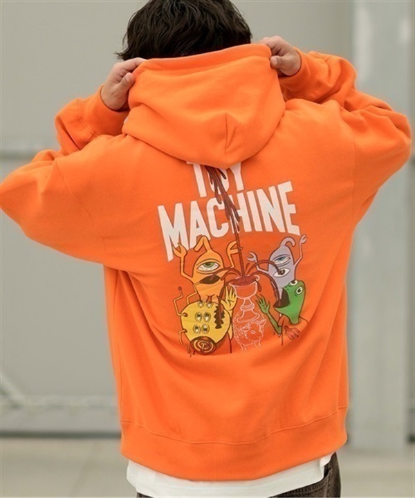 TOY MACHINE/トイマシーン パーカー プルオーバー スウェット ビッグシルエット バックプリント 裏起毛 MTMFDSW7 ムラサキスポーツ別注