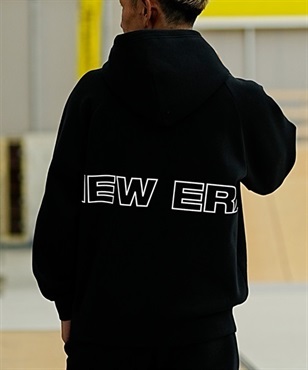 NEW ERA/ニューエラ TECHSWEAT WIDE POH WORDM パーカー プルオーバー バックプリント 撥水 セットアップ対応 14107838 ムラサキスポーツ別注