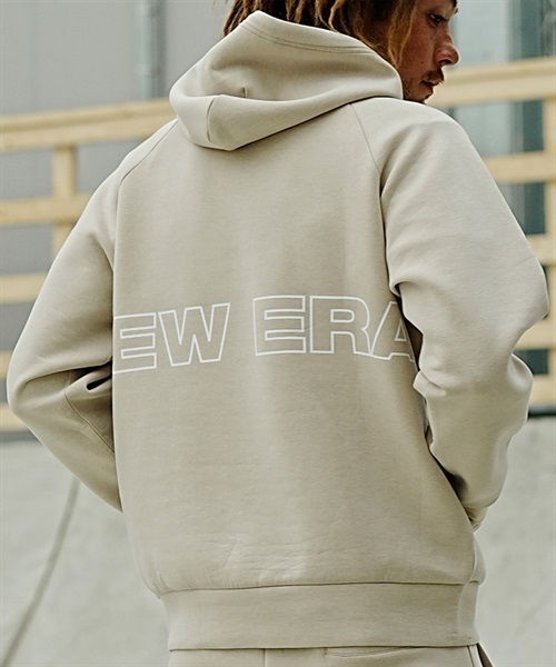 NEW ERA/ニューエラ TECHSWEAT WIDE POH WORDM パーカー プルオーバー バックプリント 撥水 セットアップ対応 14107839(BGE-M)