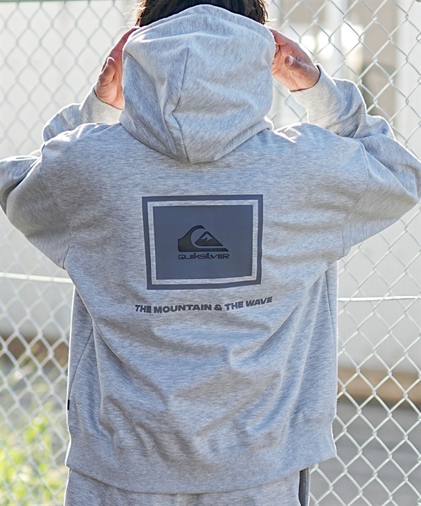 QUIKSILVER/クイックシルバー メンズ パーカー プルオーバー バックプリント 撥水 セットアップ対応 ムラサキスポーツ別注 QPO234609M