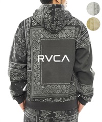 RVCA/ルーカ PATCHWORK BANDANA HOODIE メンズ パーカー プルオーバー スウェット ペイズリー柄 防風 撥水 セットアップ対応 BD042-045