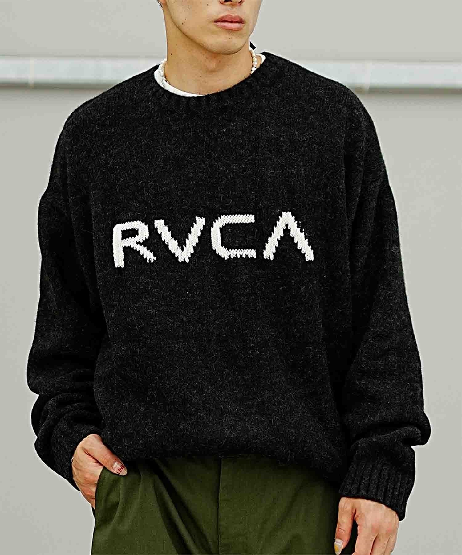 RVCA/ルーカ メンズ ロゴニット クルーネックアクリルニット グラデーションニット BD042-421(BLK-S)