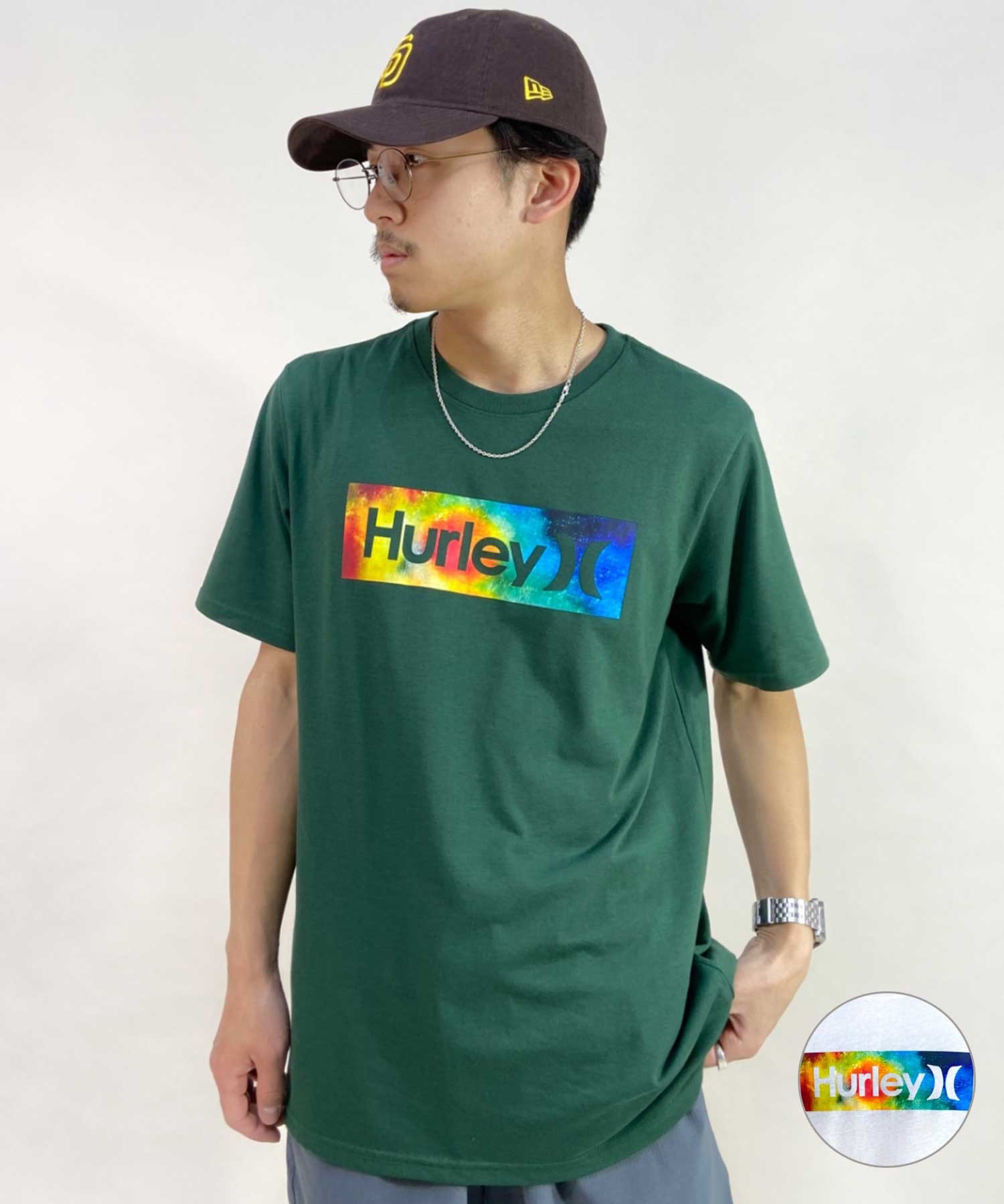 【マトメガイ対象】Hurley ハーレー MSS2200052 メンズ 半袖 Tシャツ ブランドロゴ バックプリント ムラサキスポーツ限定(DGRN-S)