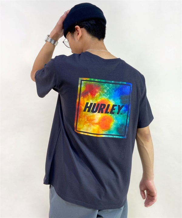 Hurley ハーレー MSS2200053 メンズ 半袖 Tシャツ ルーズシルエット スクエアロゴ バックプリントTシャツ ムラサキスポーツ限定