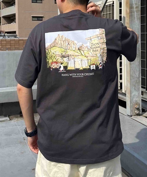 CHUMS/チャムス CHUMS Zion Camping T-Shirtチャムス　ザイオン　キャンピング　Ｔシャツ クルーネック CH01-2393(G004-S)