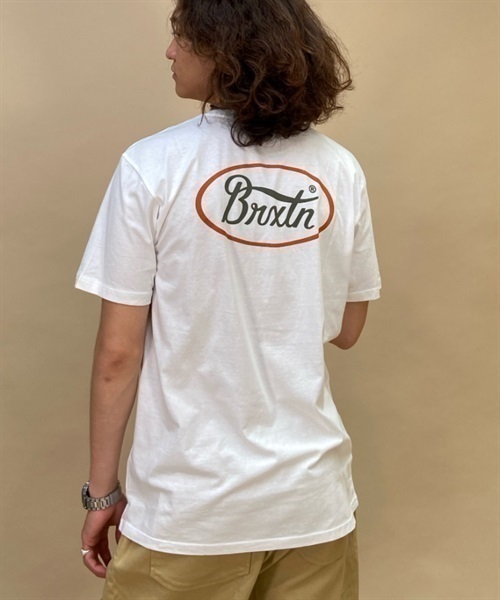 BRIXTON/ブリクストン クルーネック バックプリントTシャツ/半袖Tシャツ コットンTee 16803(BK-M)
