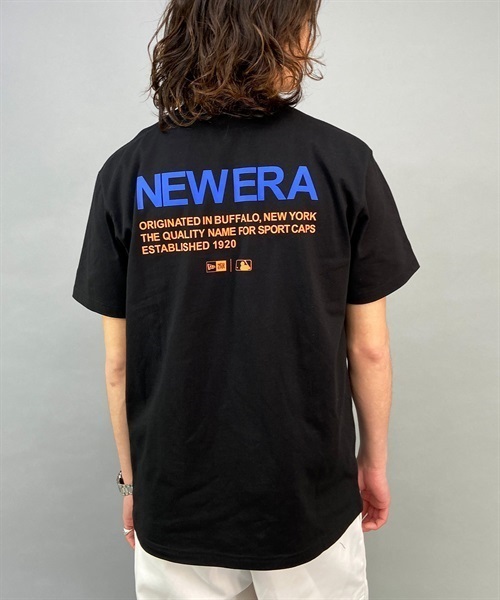 NEW ERA ニューエラ SSCT NEYMET 13516770 メンズ 半袖 Tシャツ バックプリント KK1 A19(BLK-M)