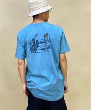 BRIXTON/ブリクストン クルーネック バックプリントTシャツ/半袖Tee コットン 16916