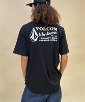 【ムラサキスポーツ別注】VOLCOM/ボルコム クルーネックTシャツ/半袖Tee バックプリント コットンTシャツ AF302302(BK-M)