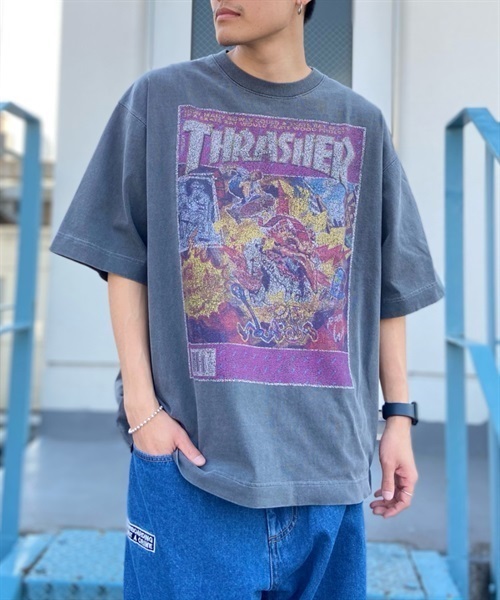 THRASHER スラッシャー MAGAZINE THMM-004 メンズ 半袖 Tシャツ カットソー ムラサキスポーツ限定 KK1 C20(MAR91-M)