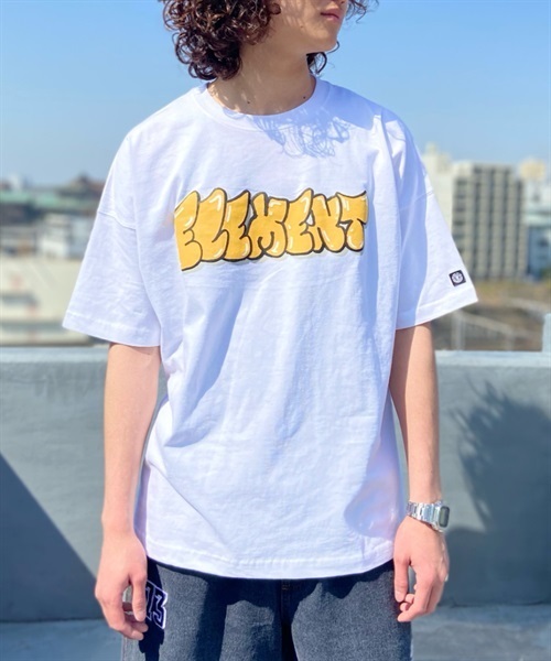 ELEMENT エレメント BD021-278 メンズ 半袖 Tシャツ KX1 C10(WHT-M)