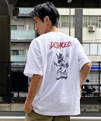 【クーポン対象】DC ディーシー DST241094 メンズ 半袖 Tシャツ バックプリント スカル ワイドフィット ムラサキスポーツ限定(WHT-M)