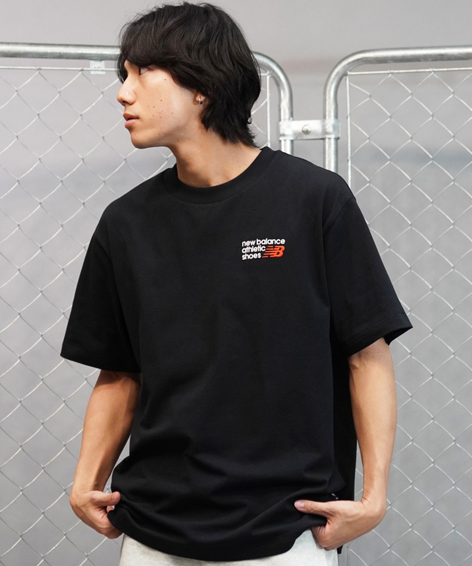 new balance ニューバランス メンズ 半袖Tシャツ ワンポイント ブランドロゴ MT41908(BK-M)