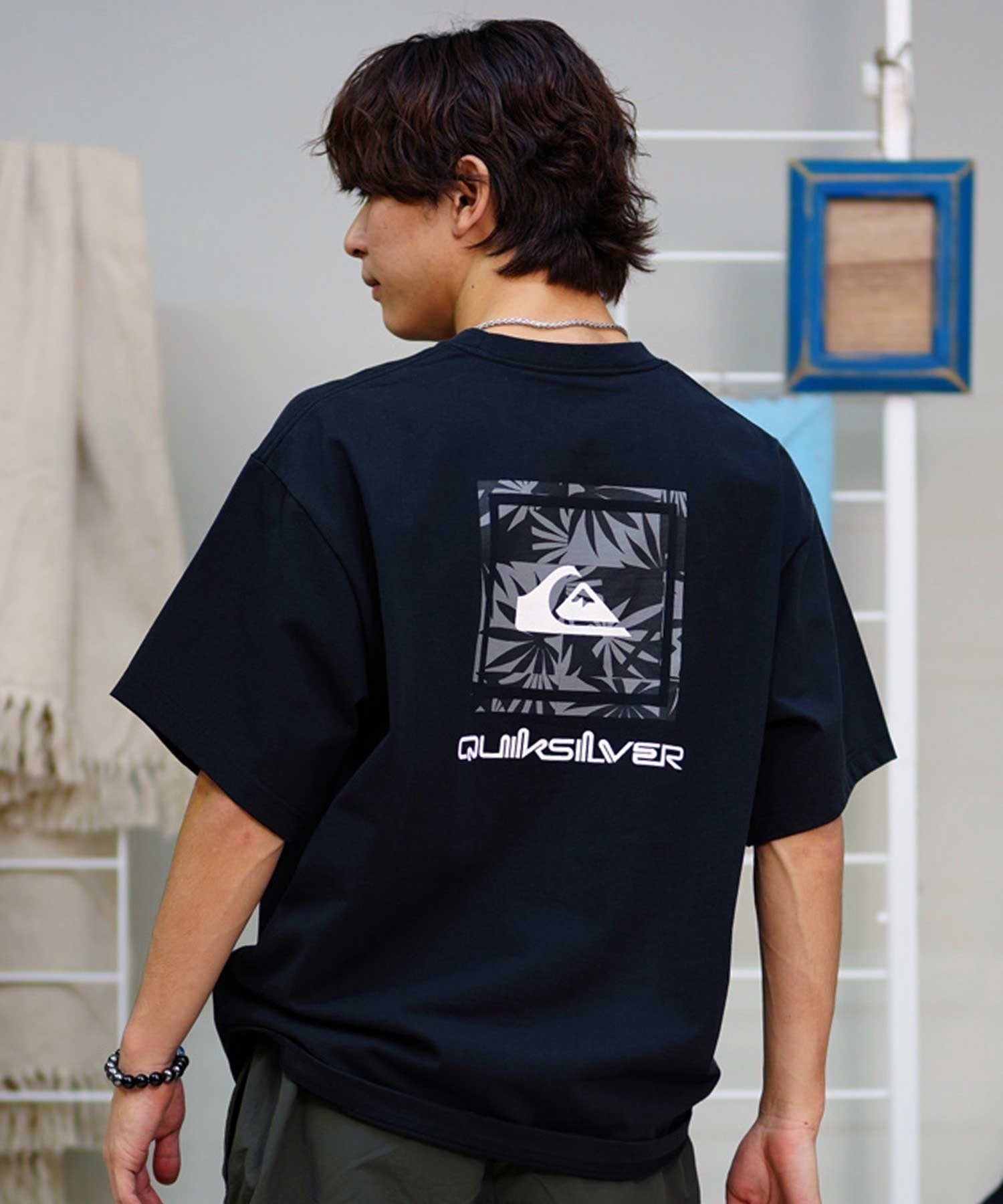 並々☆Quiksilver／クイックシルバー デカロゴ Tシャツ／M size 