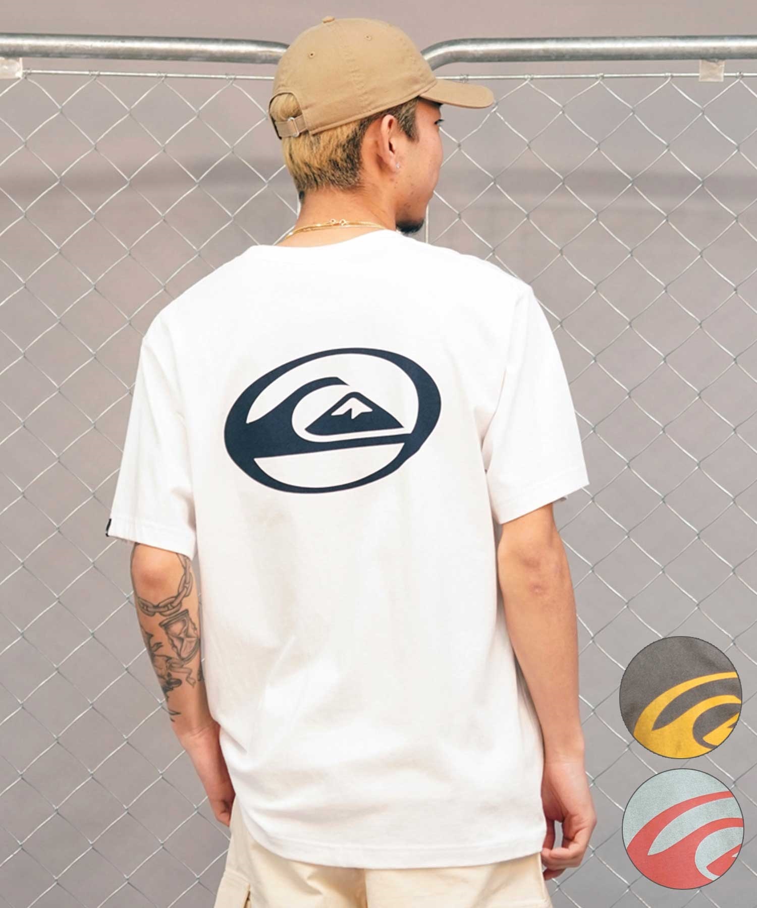 QUIKSILVER クイックシルバー QST241012 メンズ 半袖 Tシャツ ST サターンロゴ ST バックプリント(BLK-M)