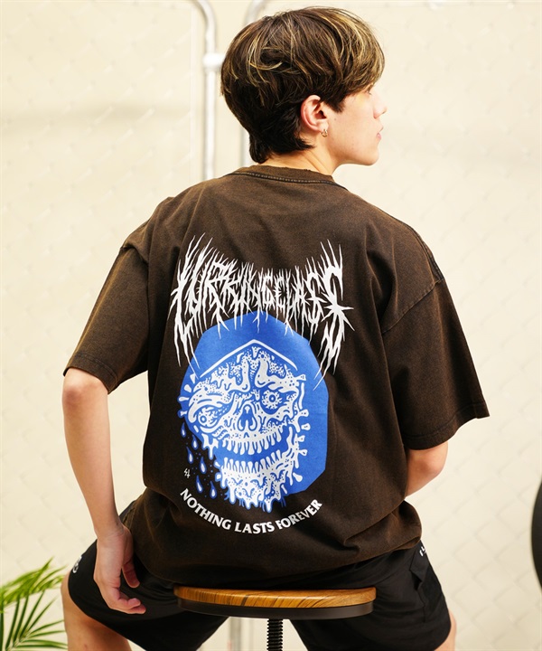 【マトメガイ対象】【 ムラサキスポーツ限定】LURKING CLASS ラーキングクラス メンズ 半袖 Tシャツ バックプリント 古着風 ダメージ加工 ST24STM24