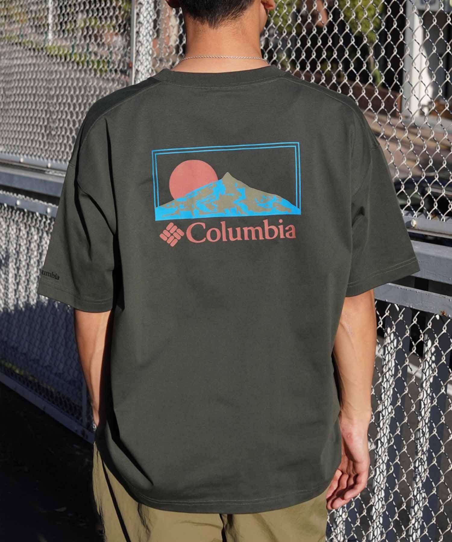 【ムラサキスポーツ限定】columbia コロンビア メンズ オーバーサイズ Tシャツ 半袖 UVケア バックプリント PM0941(371-M)