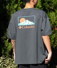 【ムラサキスポーツ限定】columbia コロンビア メンズ オーバーサイズ Tシャツ 半袖 UVケア バックプリント PM0941(029-M)