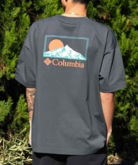 【ムラサキスポーツ限定】columbia コロンビア メンズ オーバーサイズ Tシャツ 半袖 UVケア バックプリント PM0941(029-M)