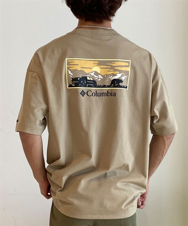 【ムラサキスポーツ限定】columbia コロンビア メンズ オーバーサイズ Tシャツ 半袖T UVケア バックプリント PM4502(265-M)