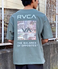 RVCA ルーカ THRASHED BOX RVCA TEE メンズ 半袖 Tシャツ バックプリント スクエアロゴ オーバーサイズ BE041-224(GNB0-S)