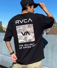 【クーポン対象】RVCA ルーカ THRASHED BOX RVCA TEE メンズ 半袖 Tシャツ バックプリント スクエアロゴ オーバーサイズ BE041-224(BLK-S)