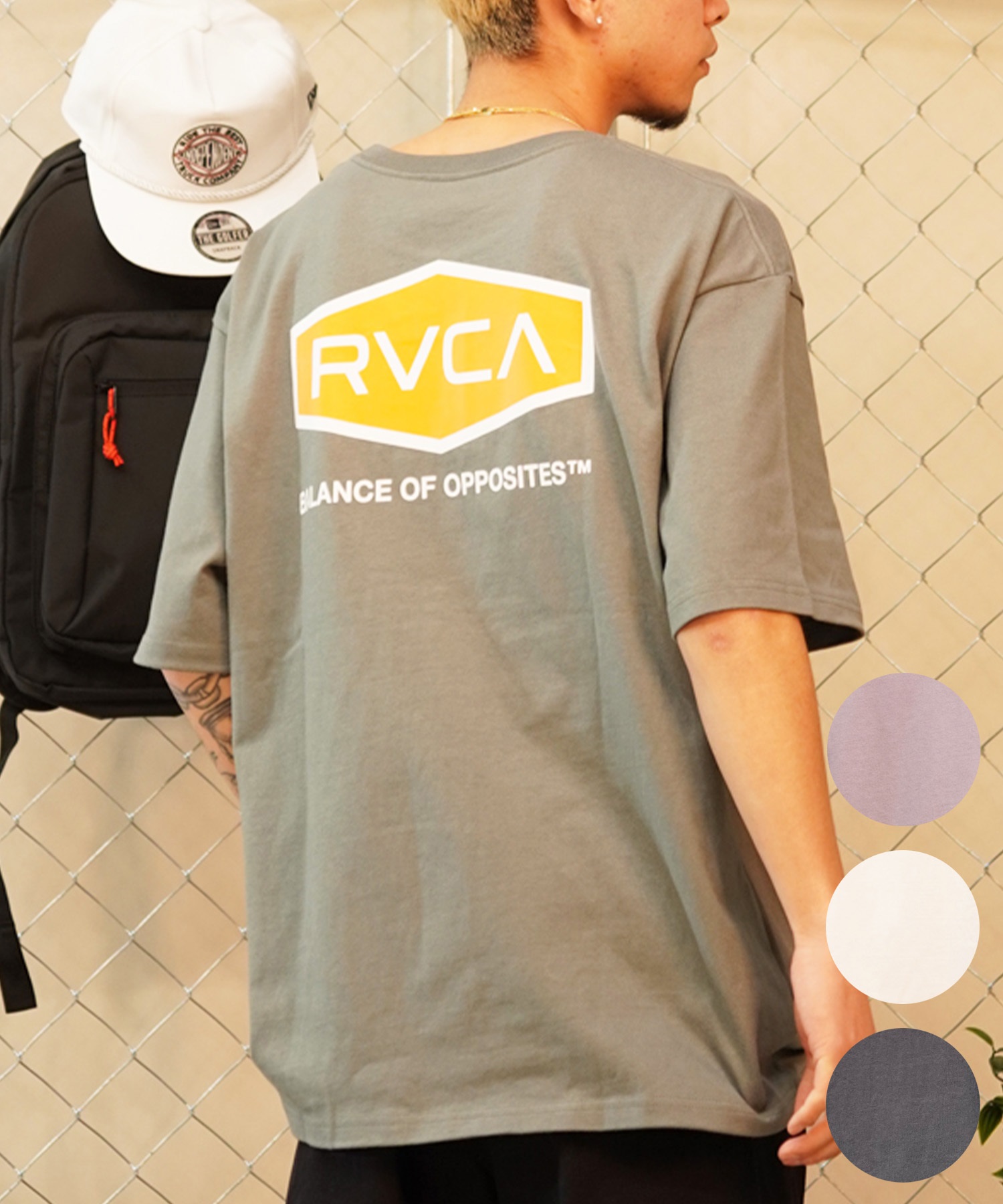 RVCA ルーカ HEX BOX TEE メンズ 半袖 Tシャツ バックプリント ロゴ オーバーサイズ BE041-225(SLW0-S)