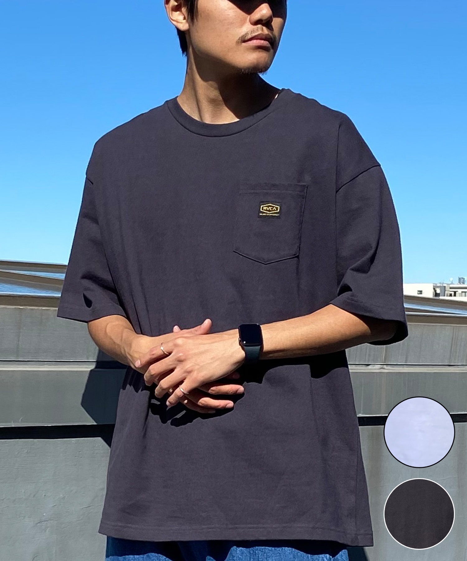 【クーポン対象】RVCA ルーカ メンズ 半袖 Tシャツ ポケT ポケット 無地 ワンポイント オーバーサイズ クルーネック BE041-230(KSD0-S)