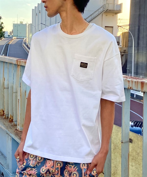 【マトメガイ対象】RVCA ルーカ メンズ 半袖 Tシャツ ポケT ポケット 無地 ワンポイント オーバーサイズ クルーネック BE041-230