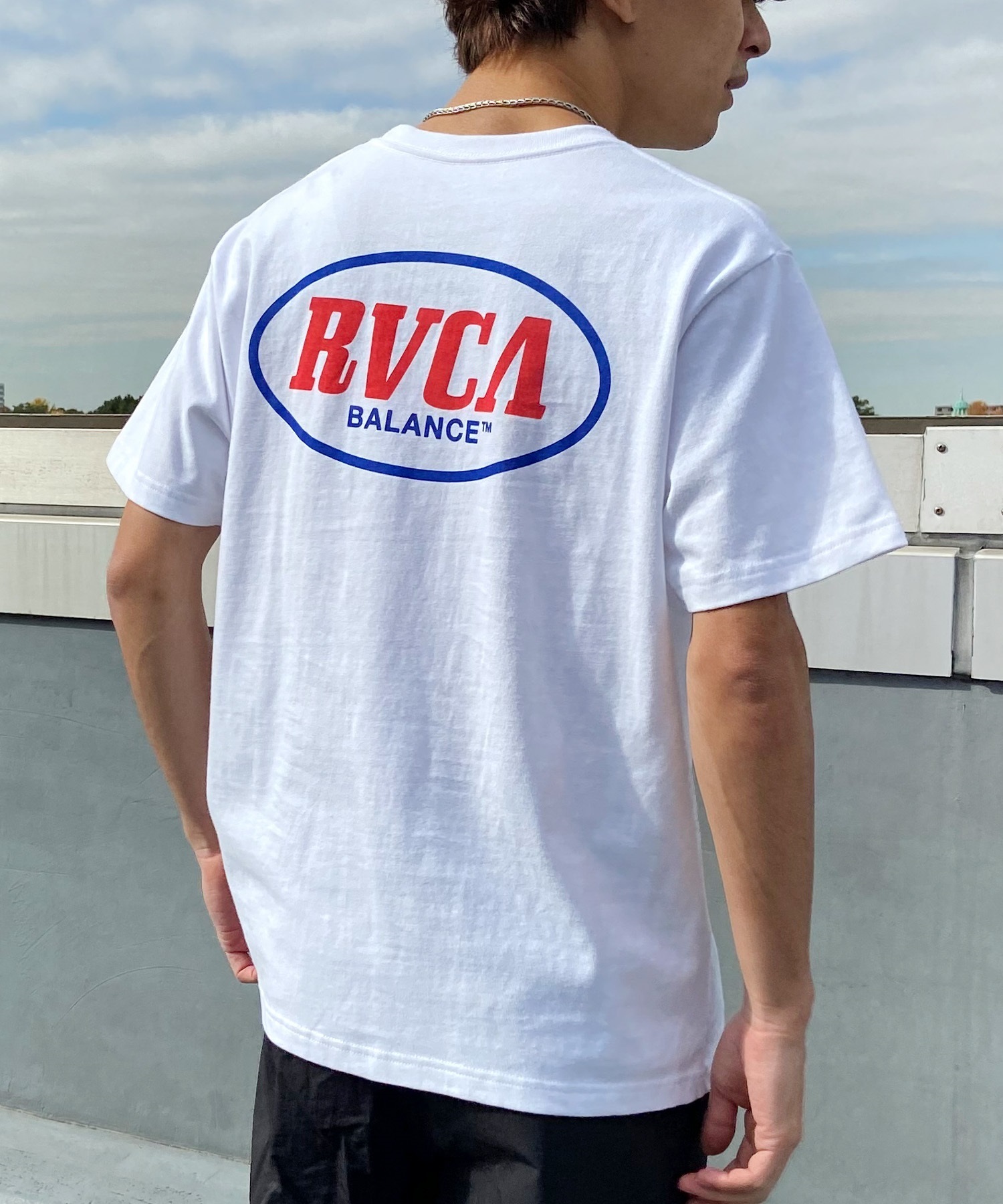 RVCA ルーカ メンズ 半袖 Tシャツ バックプリント コットン クルーネック BE041-233(WHT-S)