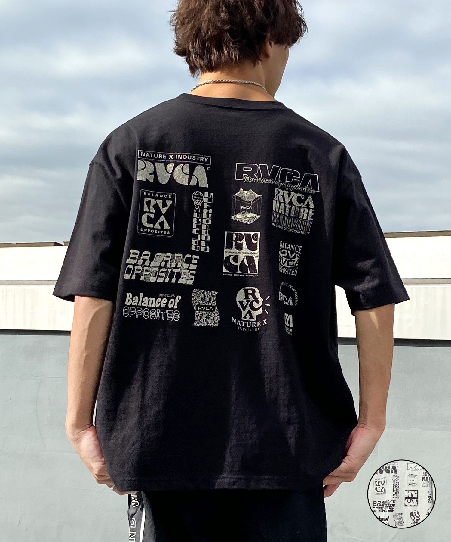 【クーポン対象】RVCA ルーカ メンズ 半袖 Tシャツ バックプリント ロゴ オーバーサイズ BE041-238(ANW-S)