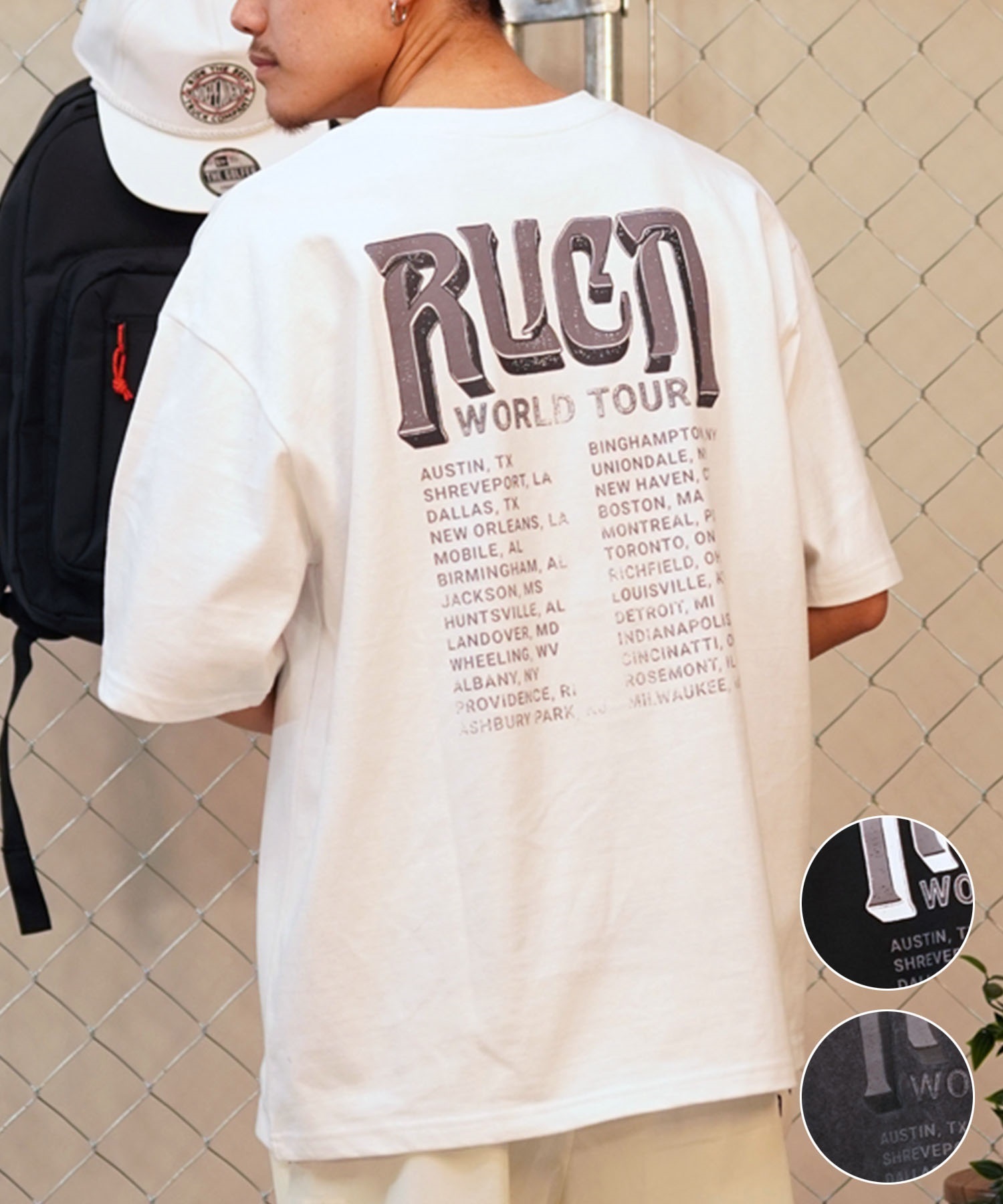 【クーポン対象】【ムラサキスポーツ限定】RVCA ルーカ RVCA TOUR TEE メンズ 半袖 Tシャツ バックプリント BE041-P23(WHT-S)