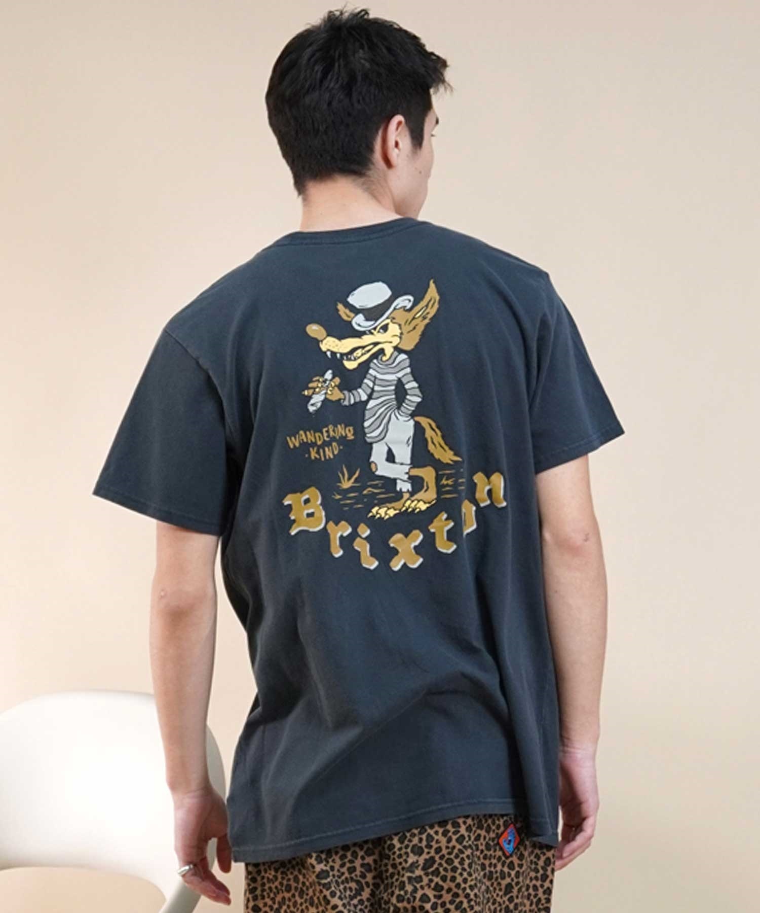 BRIXTON ブリクストン メンズ 半袖 Tシャツ バックプリント 古着風 17140(BKWOW-M)