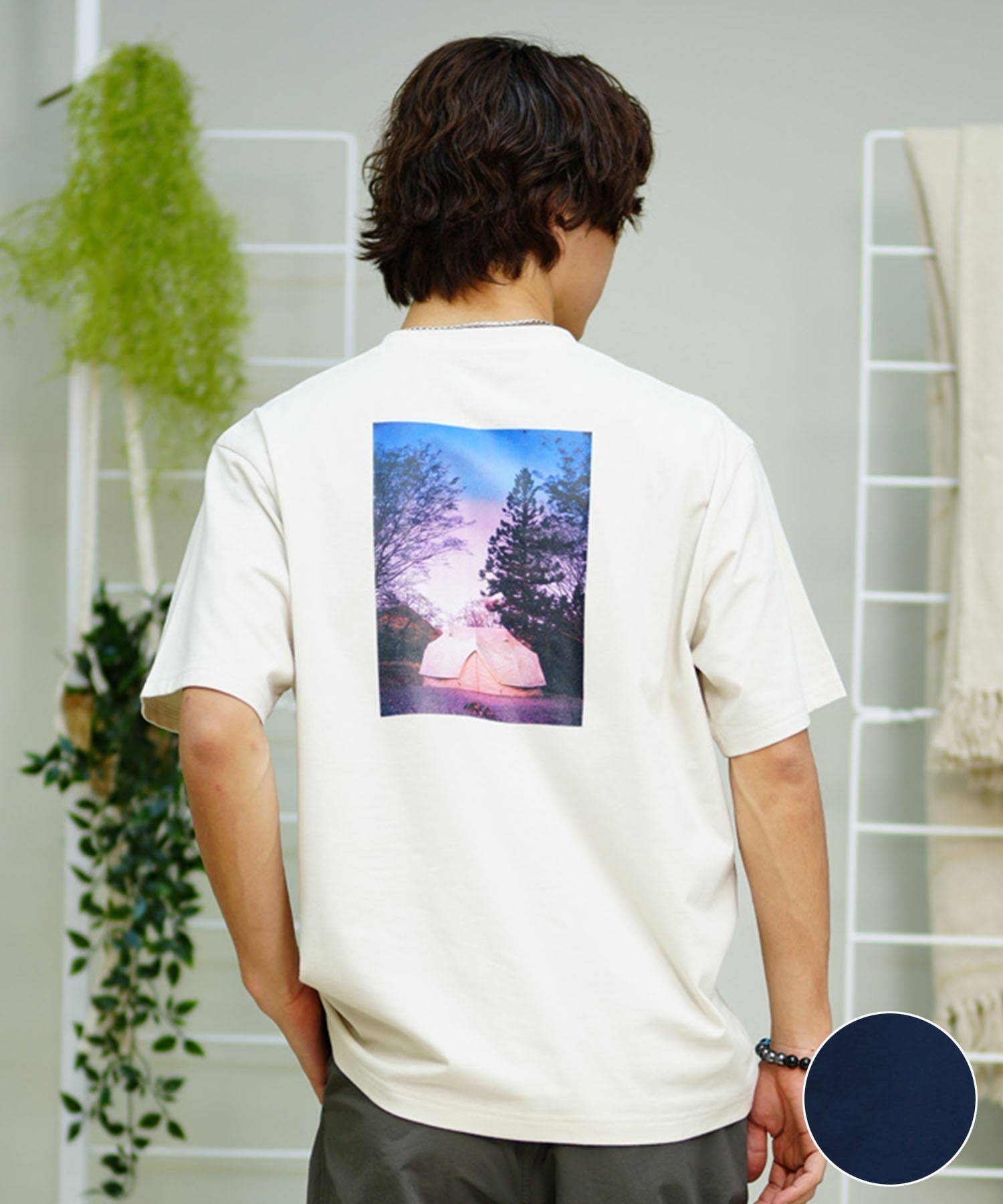 【マトメガイ対象】KEEN キーン メンズ Tシャツ 半袖 フォトプリント ロゴ 吸水速乾 抗菌 1029306 1029307(NAVY-S)