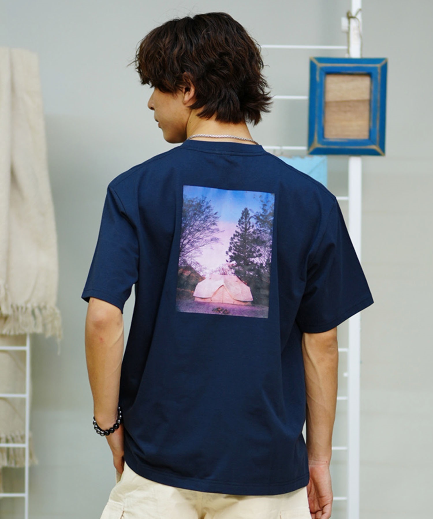 【マトメガイ対象】KEEN キーン メンズ Tシャツ 半袖 フォトプリント ロゴ 吸水速乾 抗菌 1029306 1029307(NAVY-S)