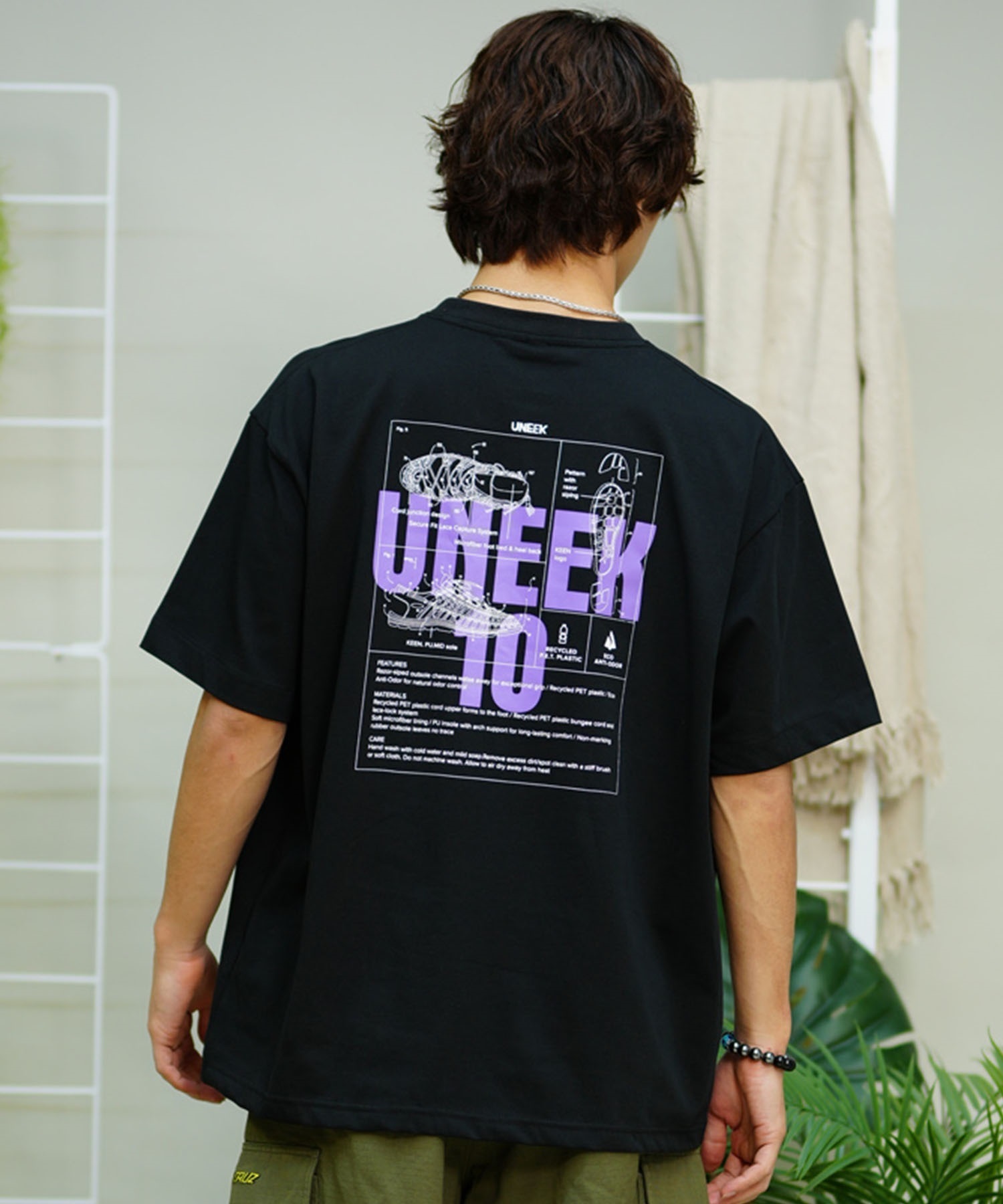 【マトメガイ対象】KEEN キーン メンズ Tシャツ 半袖 バックプリント ワンポイントロゴ 1029381 1029383(BLACK-S)