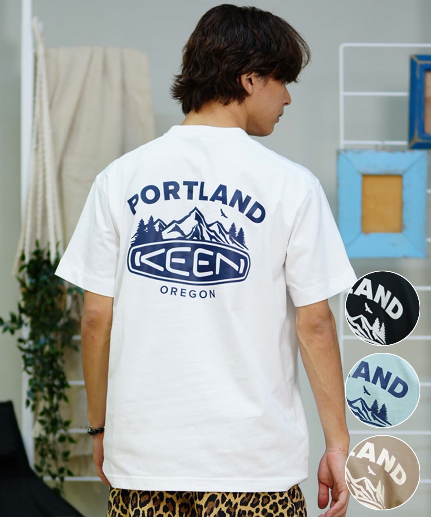 【マトメガイ対象】【ムラサキスポーツ限定】KEEN キーン メンズ Tシャツ 半袖 バックプリント ロゴ 1029891 1029892 1029893 1029894(SBWH-S)