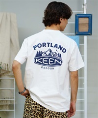 【ムラサキスポーツ限定】KEEN キーン メンズ Tシャツ 半袖 バックプリント ロゴ 1029891 1029892 1029893 1029894(WHITE-S)