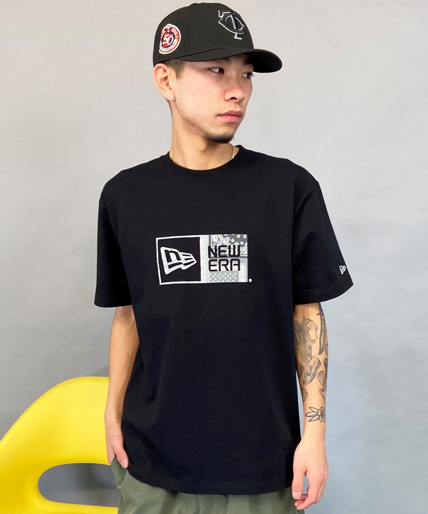 NEW ERA ニューエラ メンズ 半袖 Tシャツ ボックスロゴ