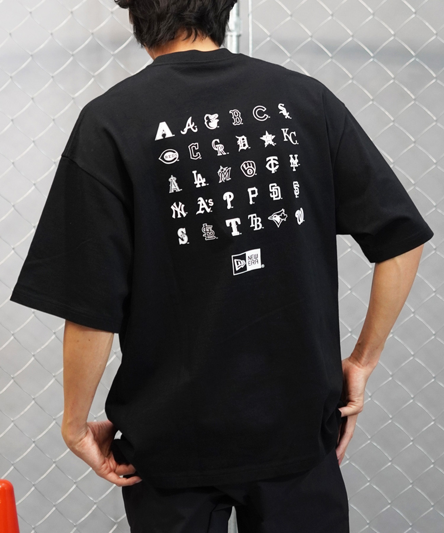大人気!【New Era】MLB チームロゴ エッセンシャルズ Tシャツ NEW ERAニューエラ メンズ 半袖 Tシャツ MLB チームロゴ バック