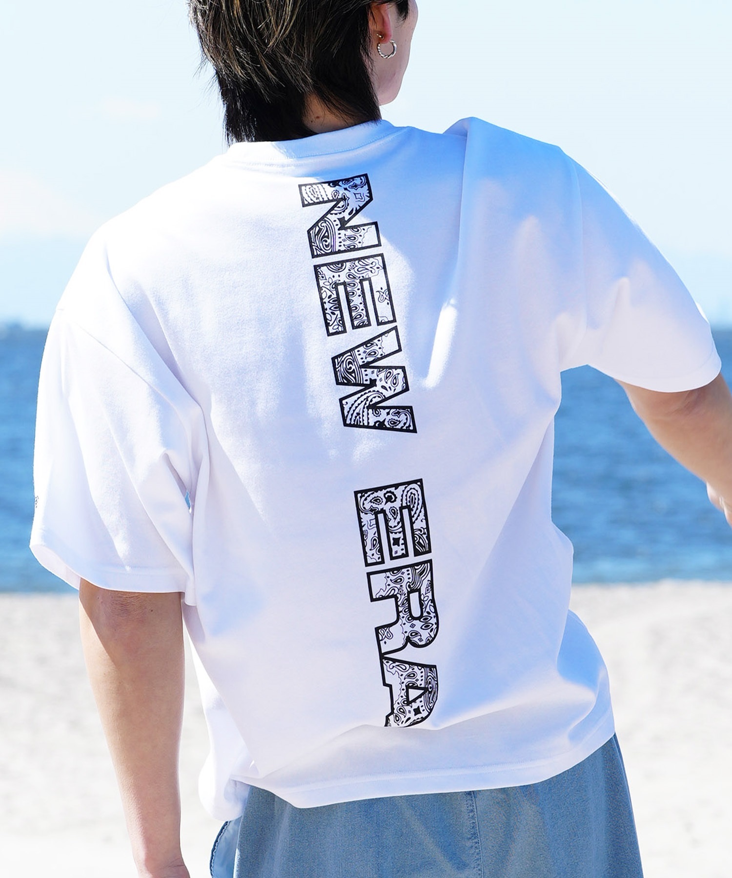 [New Era]New Eraフラッグ オーバーサイズ ユニセックス Tシャツ ムラサキスポーツ限定】 NEW ERA ニューエラ メンズ 半袖 T