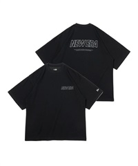 NEW ERA ニューエラ メンズ Tシャツ 半袖 オーバーサイズ バックプリント 吸汗速乾 シンプル 14121973(BLK-M)