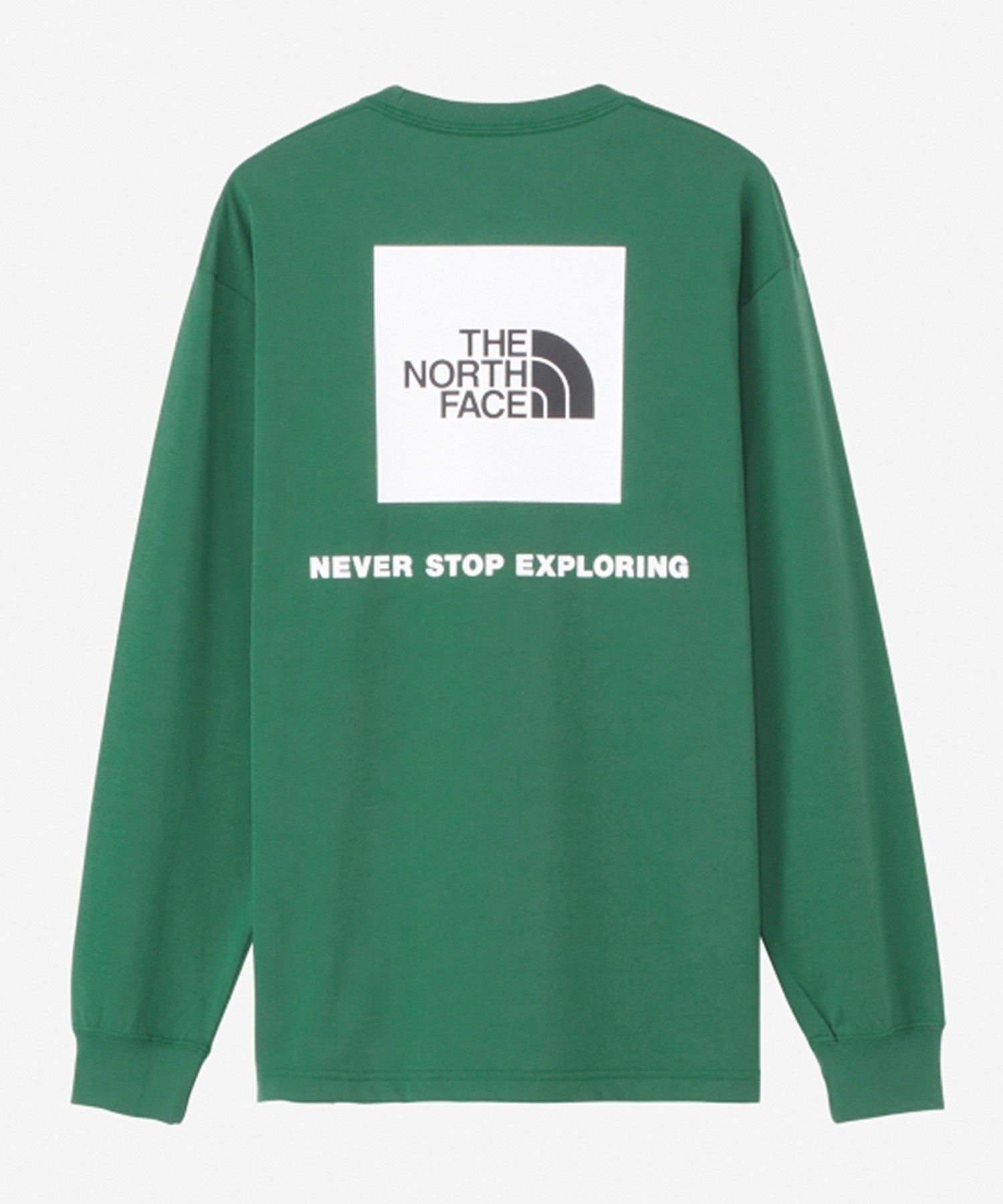 THE NORTH FACE ザ・ノース・フェイス メンズ ロングスリーブバックスクエアロゴティー 長袖 Tシャツ ロンT TNFグリーン NT32442 TG(TG-M)