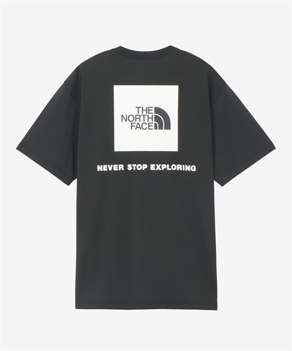 THE NORTH FACE ザ・ノース・フェイス メンズ Tシャツ 半袖 スクエアロゴ バックプリント 速乾 NT32447 K