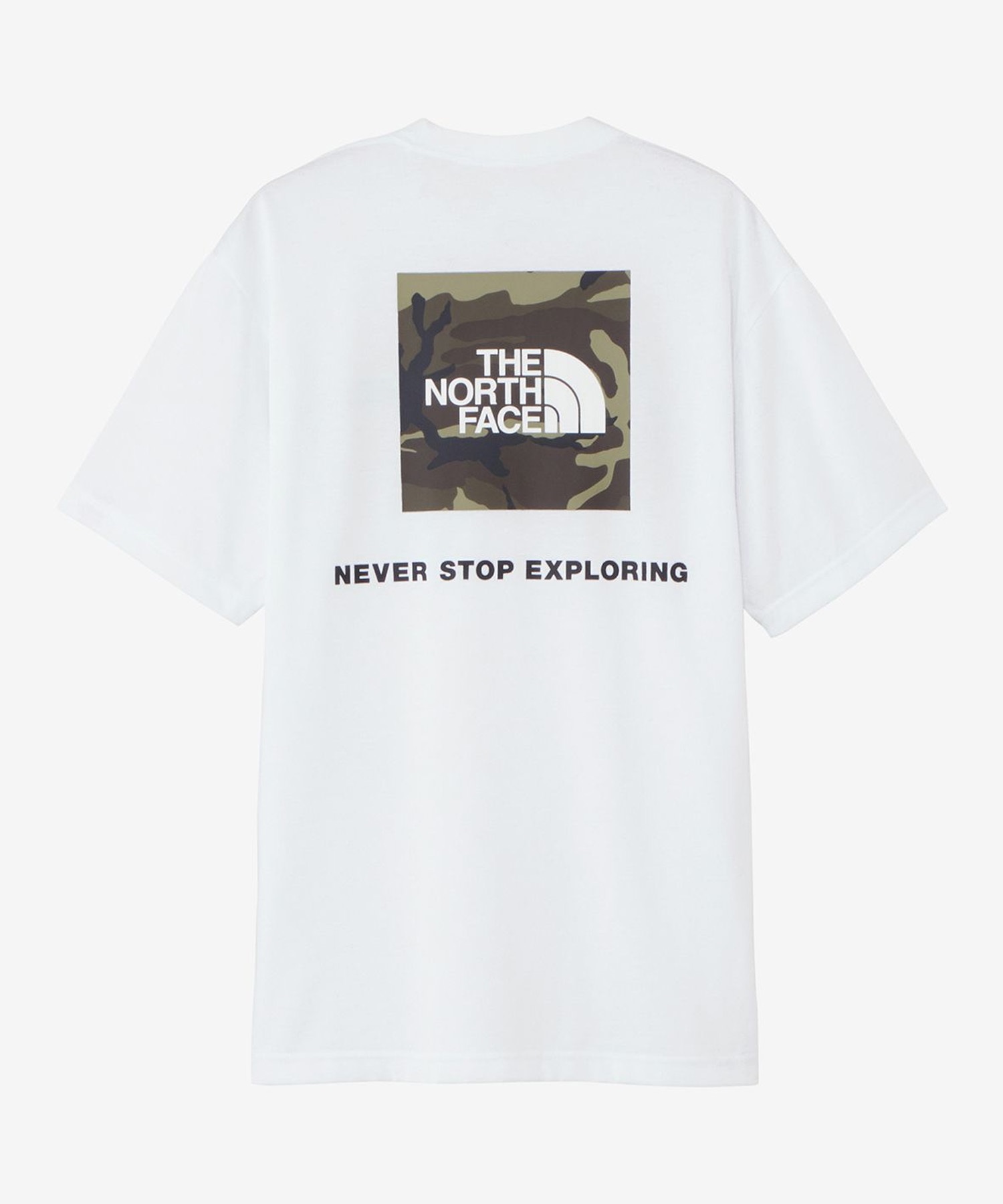 THE NORTH FACE ザ・ノース・フェイス メンズ Tシャツ 半袖 スクエアロゴ バックプリント 速乾 カモフラ柄 迷彩柄 NT32437 W(W-S)